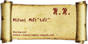 Mihai Máté névjegykártya